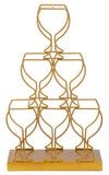 Suport metalic pentru sticle Rack 6 Auriu, l31xA12,7xH53 cm (1)