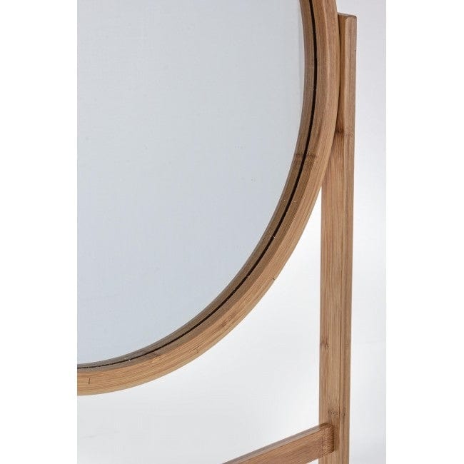 Suport pentru baie din bambus, cu oglinda Audry Natural, l49xA10xH170 cm (2)