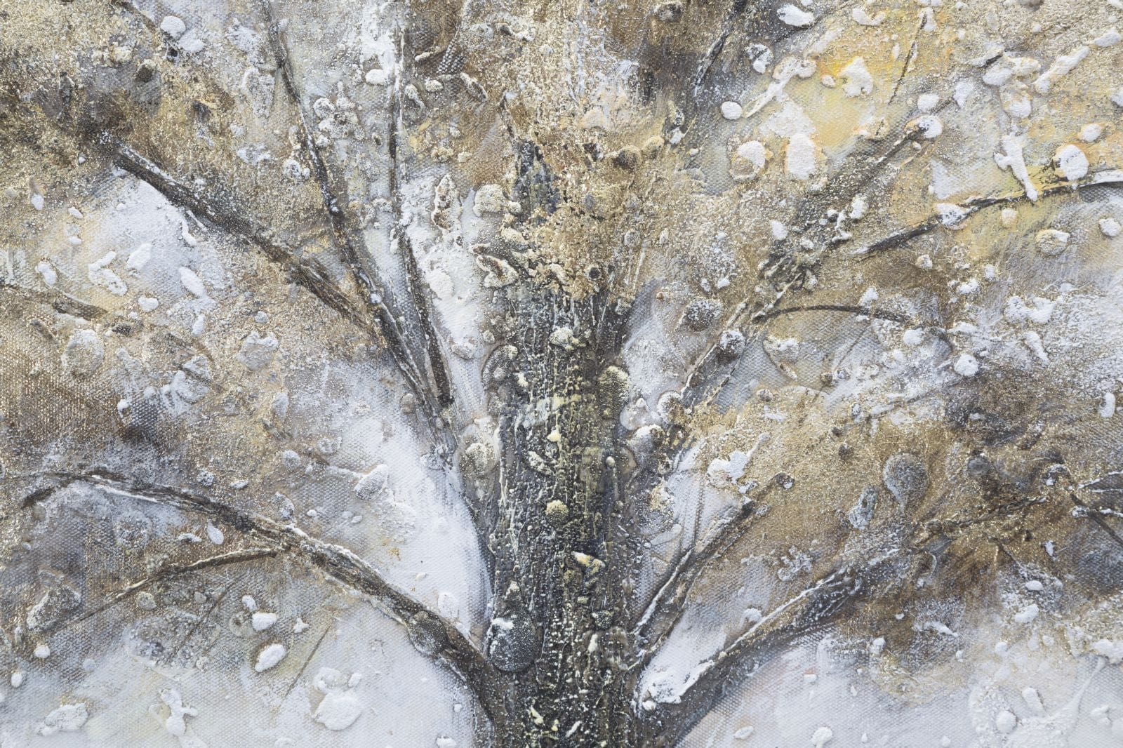 Tablou pictat manual Tree Dark A Multicolor, 140 x 70 cm (3)