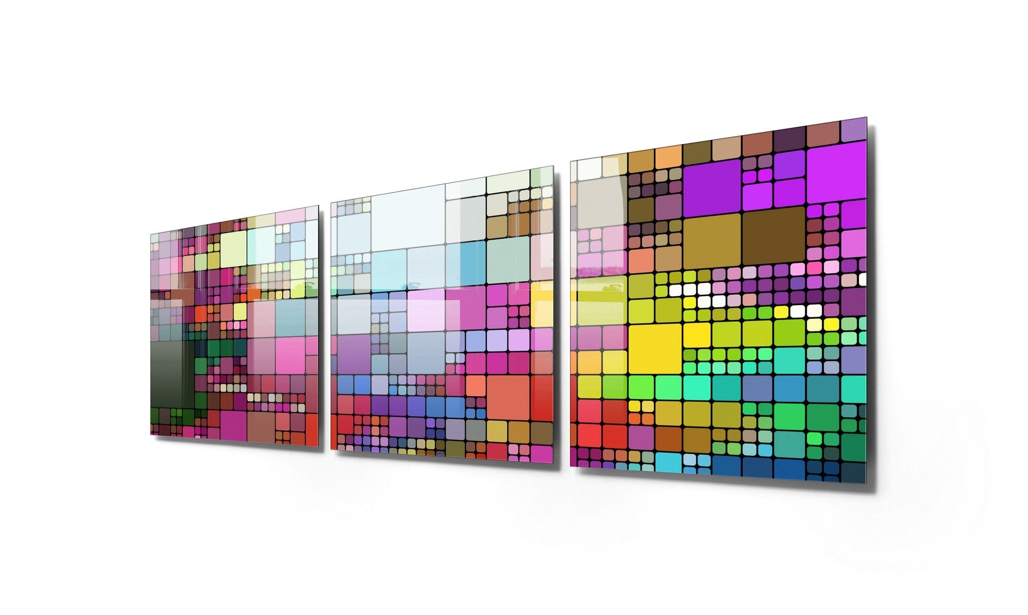 Tablou Sticla 3 piese, Bruce 1404 Multicolor, 60 x 60 cm (3)