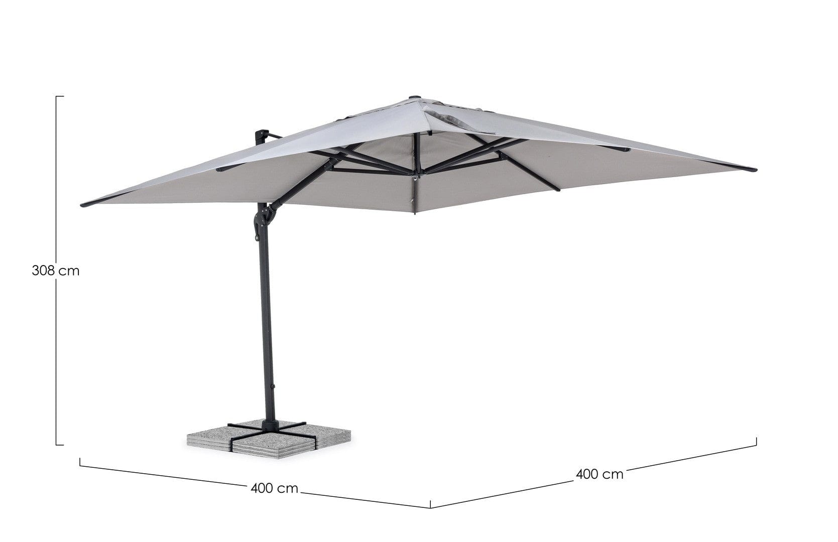 Umbrela de soare suspendata, Calis Gri Inchis, L400xl400xH308 cm (14)
