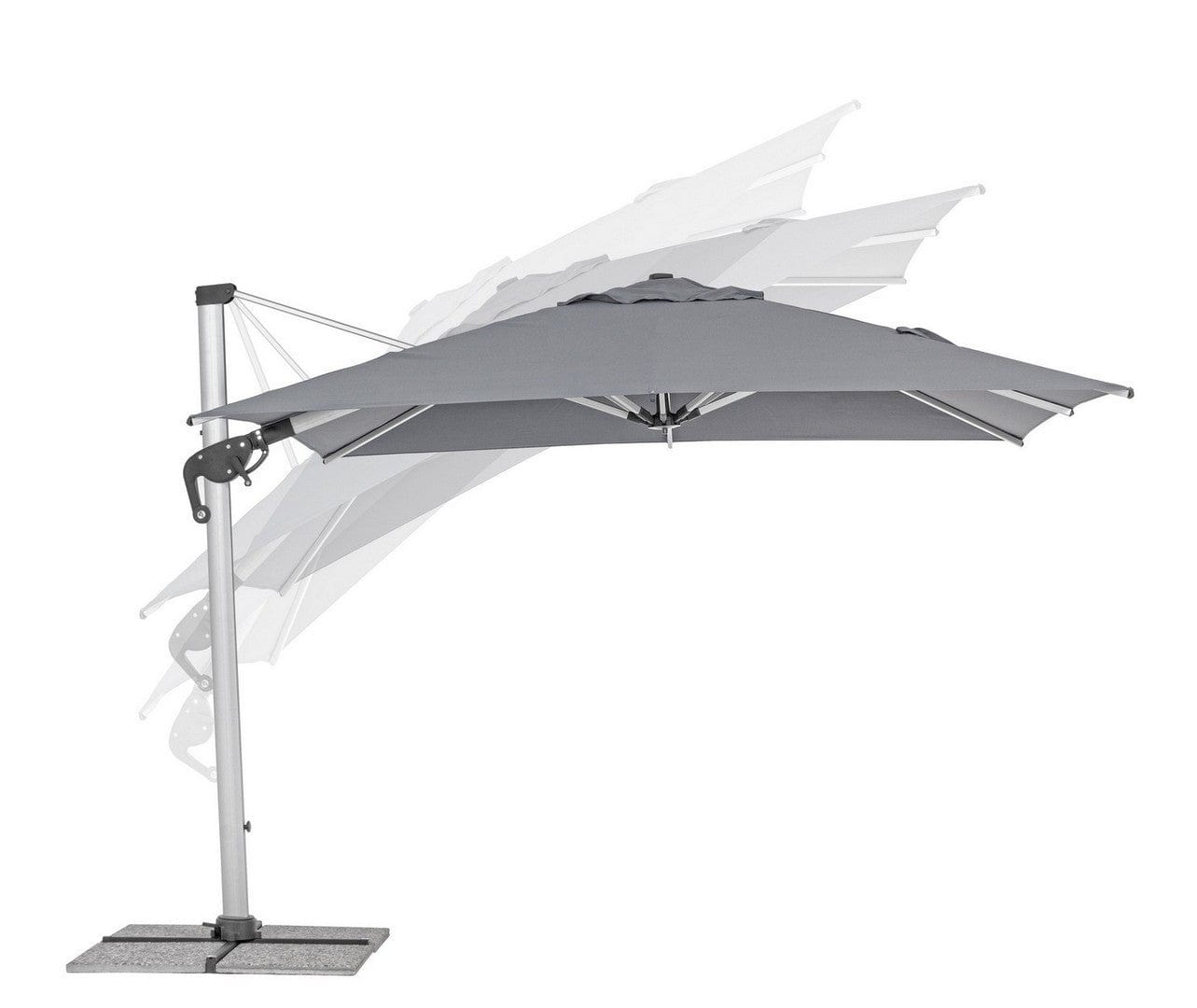 Umbrela de soare suspendata, Ines B Gri Inchis, L300xl300xH251 cm (5)