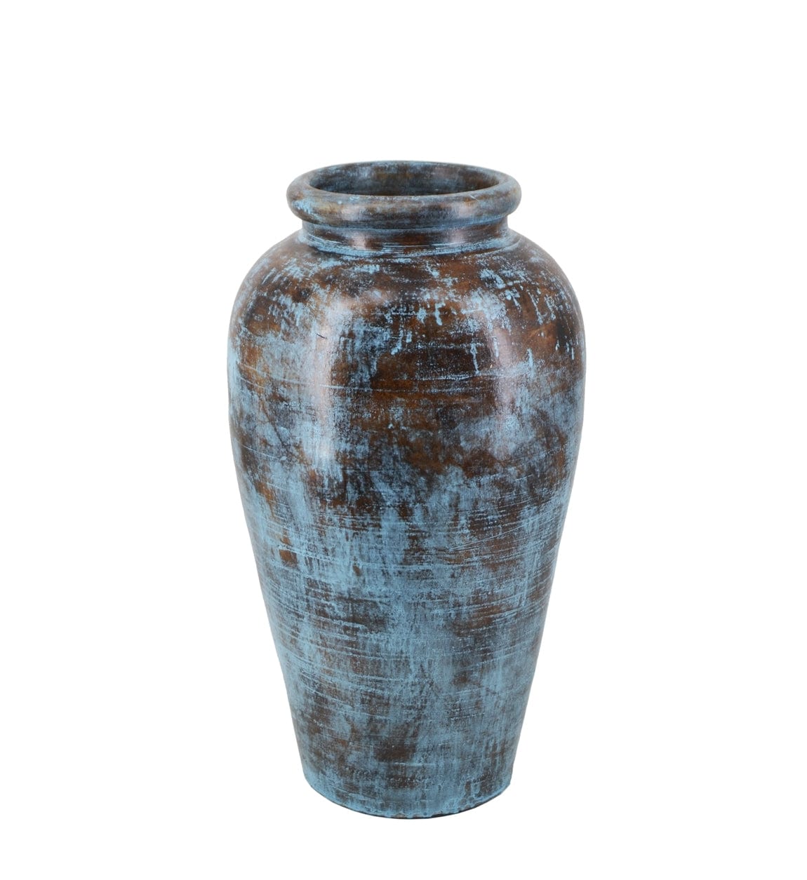 Vaza decorativa din ceramica, Aged Small Bleu / Maro, Ø33xH60 cm