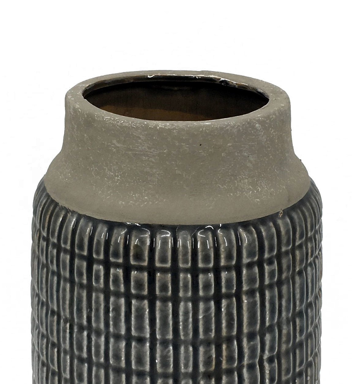 Vaza decorativa din ceramica, Tian Relief Small Gri, Ø15xH30 cm (1)