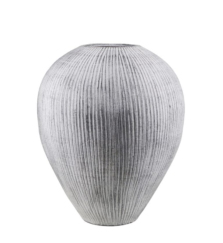 Vaza decorativa din ceramica, Vertical Low Gri, Ø50xH60 cm