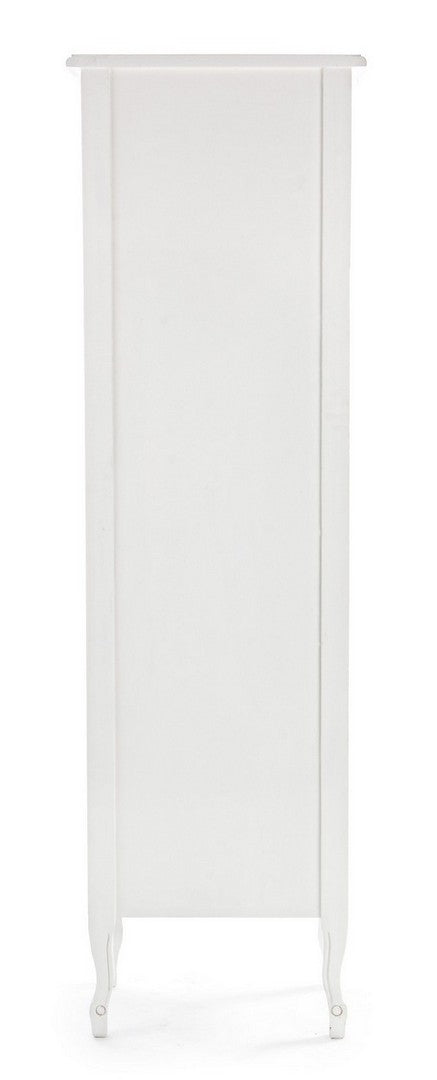 Vitrina din lemn de Paulownia, cu 1 sertar si 1 usa, Justine Alb, l49xA39xH160 cm (4)