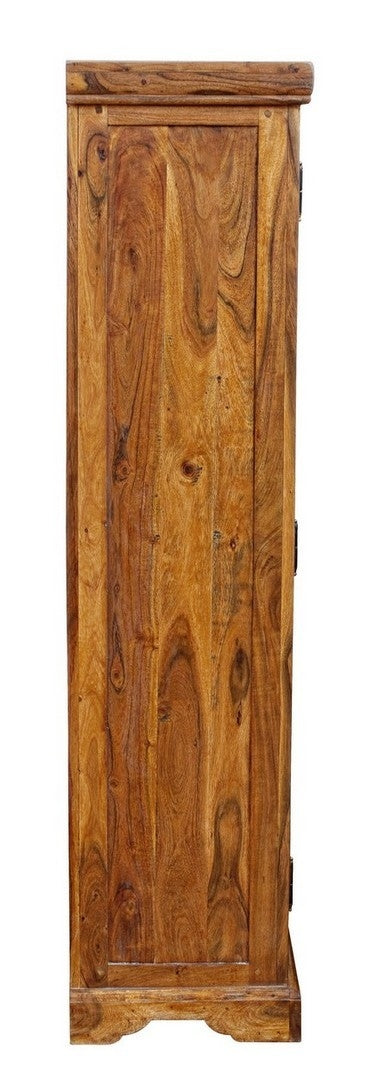Vitrina din lemn de salcam, cu 2 usi, Chateaux  Natural, l85xA35xH150 cm (3)