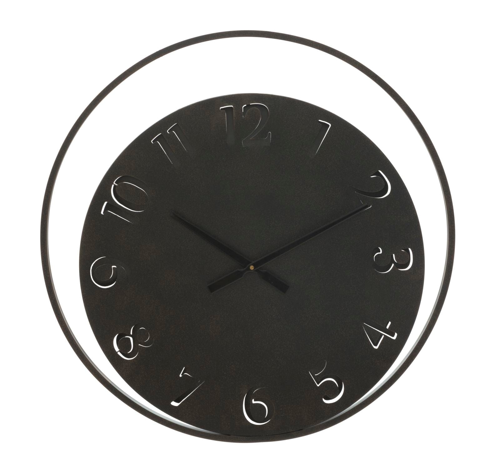 Ceas de perete din metal, Circle Gri Inchis, Ø60 cm