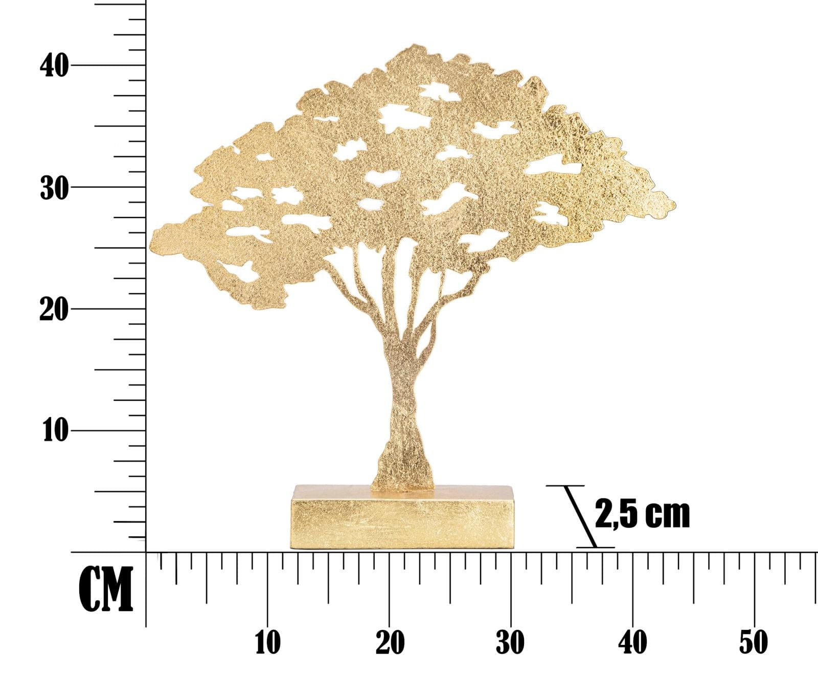 Decoratiune metalica, Leaf Tree Plan Auriu, L43,5xl8xH41,5 cm (7)
