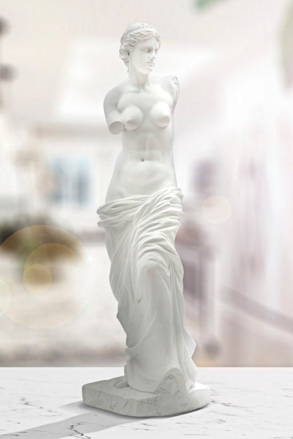 Decoratiune din polirasina, Statua Woman Alb, L14xl12xH49 cm (5)