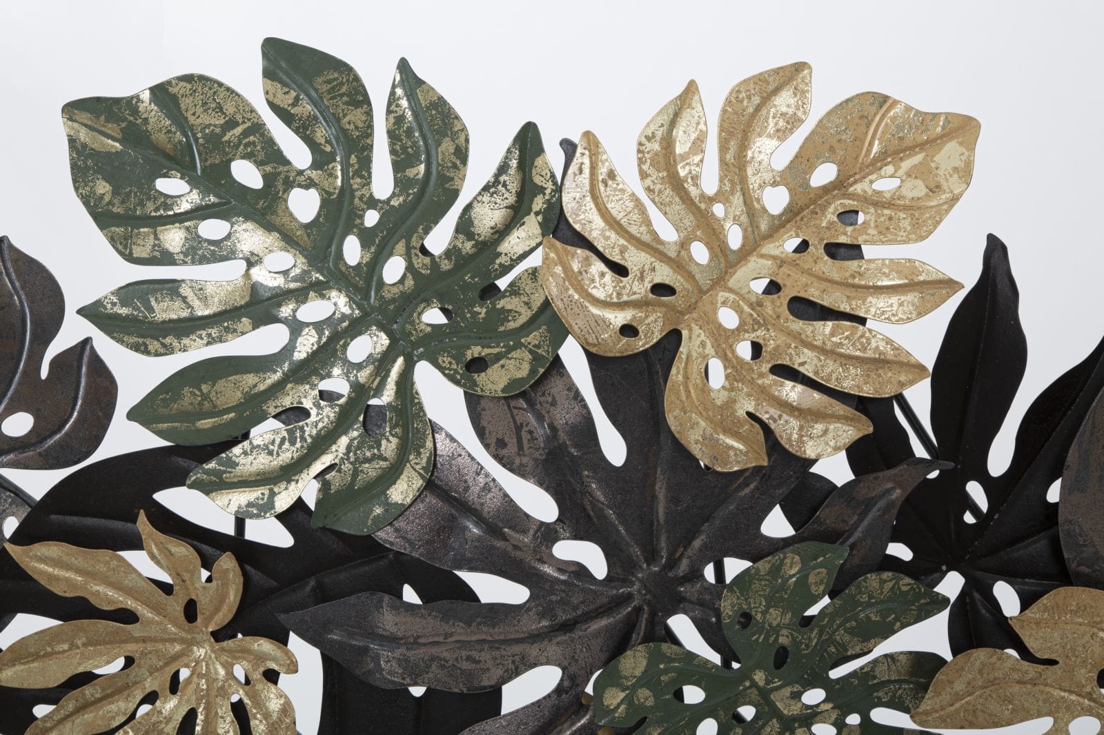 Decoratiune de perete din metal, Antique Leaf Multicolor, l133xA10xH67 cm (1)