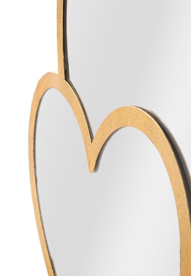 Oglinda decorativa din metal, Glam Double Heart Auriu, l65xH50 cm (3)