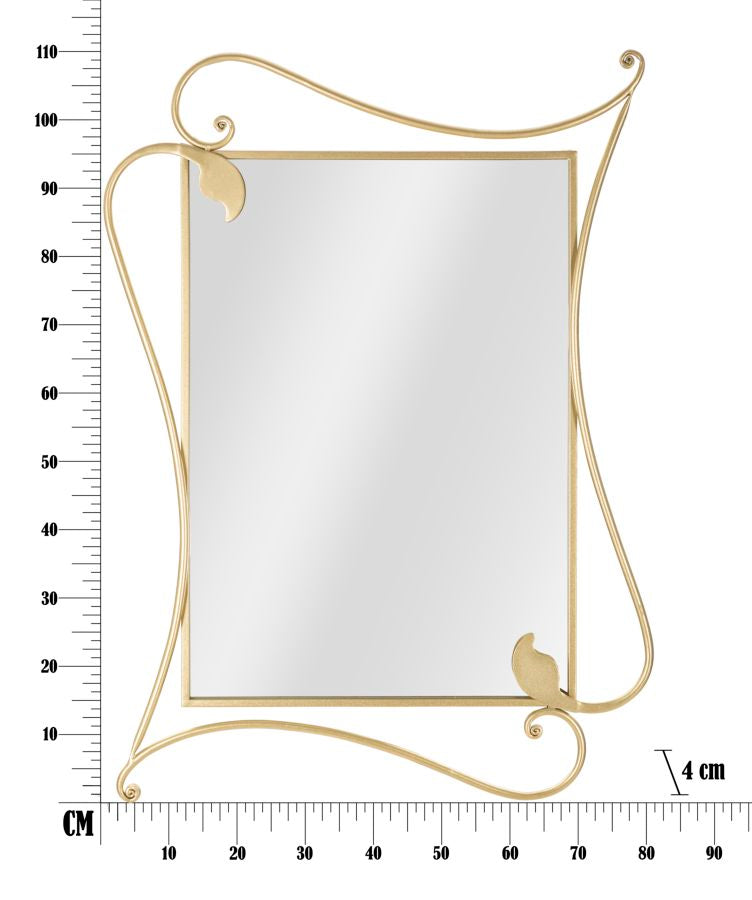 Oglinda decorativa din metal, Petal Auriu, l80xH110 cm (4)