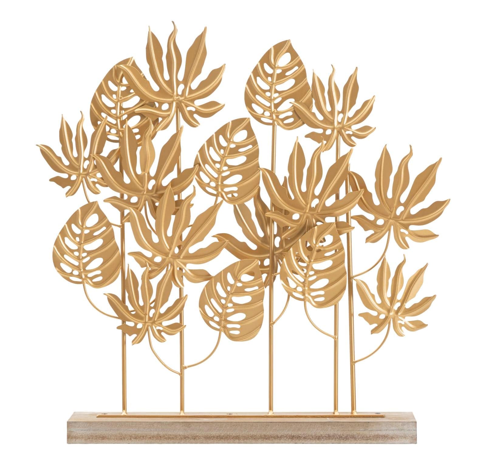 Decoratiune metalica, Palm Auriu, L56xl10xH57,5 cm