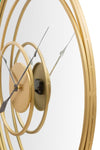 Oglinda decorativa cu ceas, din metal, Clock Auriu, Ø90 cm (3)