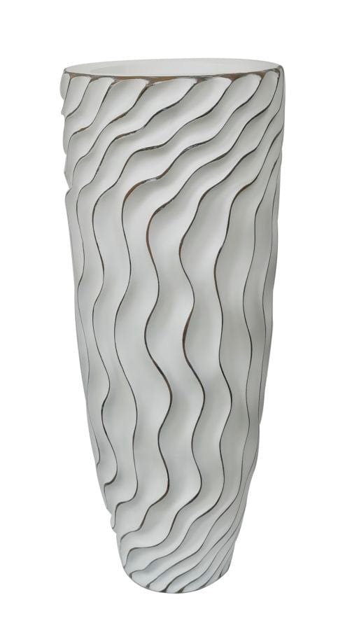 Vaza decorativa din polirasina, Wize Alb Antichizat, Ø35xH90 cm