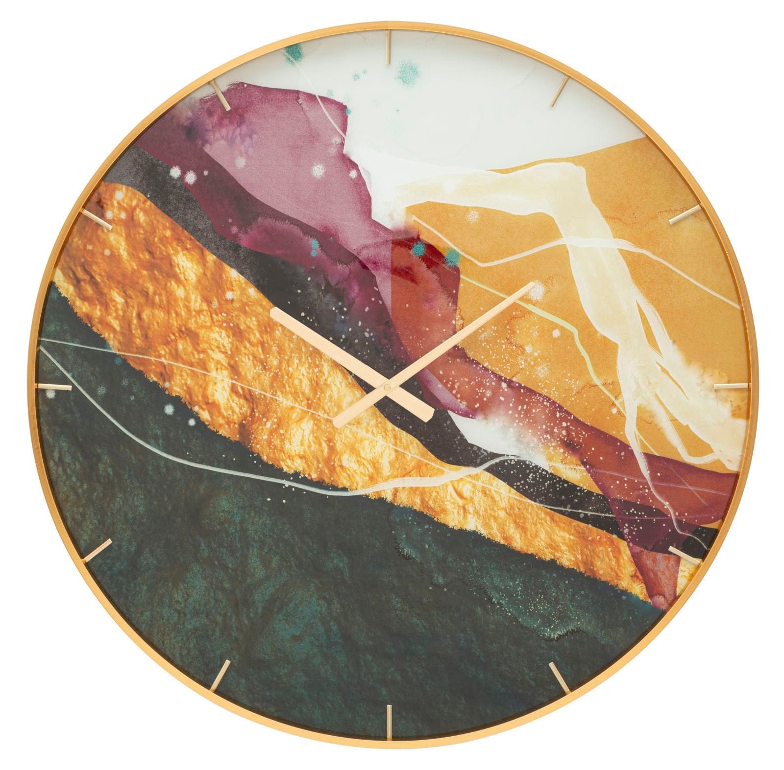 Ceas de perete din sticla, Mity Multicolor, Ø80 cm