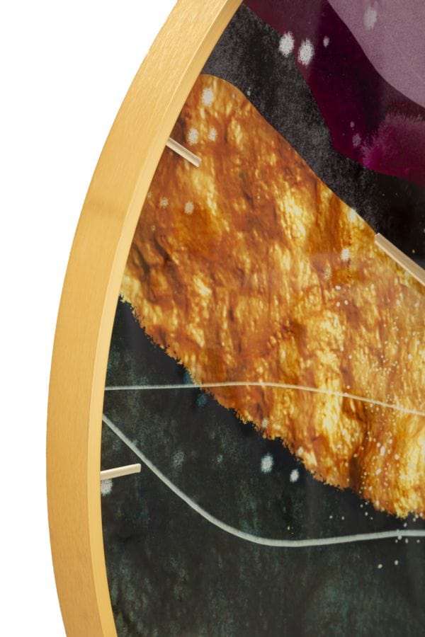 Ceas de perete din sticla, Mity Multicolor, Ø80 cm (1)