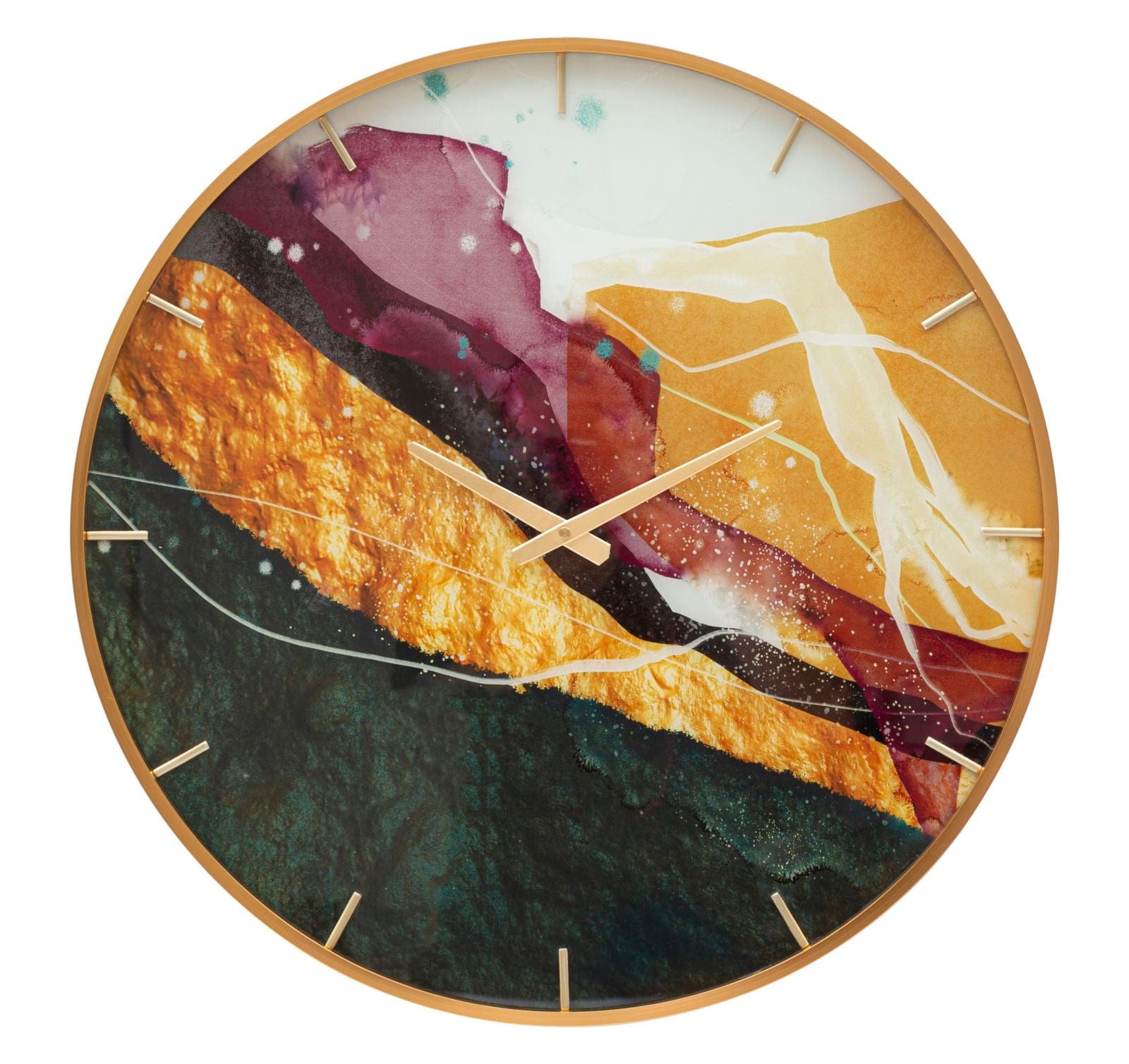 Ceas de perete din sticla, Mity Multicolor, Ø60 cm
