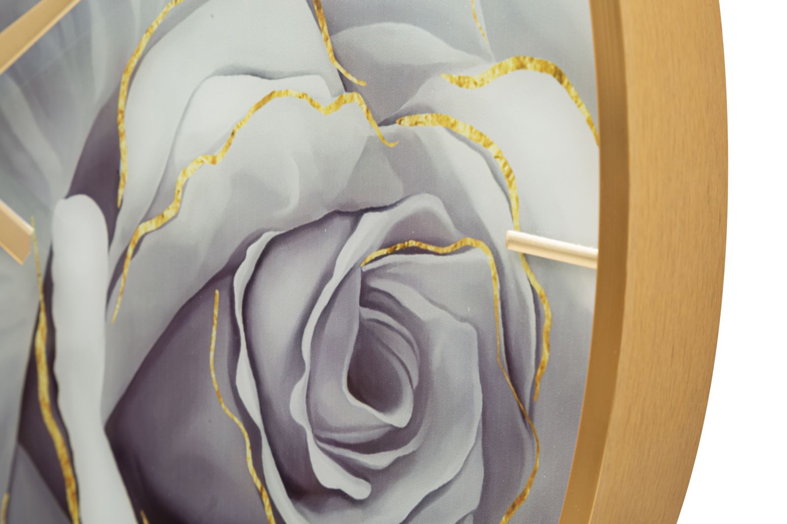 Ceas de perete din sticla, Rose Multicolor, Ø60 cm (2)