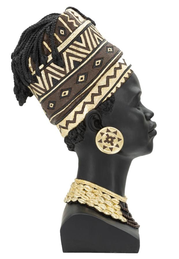 Decoratiune din polirasina, Massai Woman Cup Negru / Auriu, L21,5xl27,5xH45 cm (1)