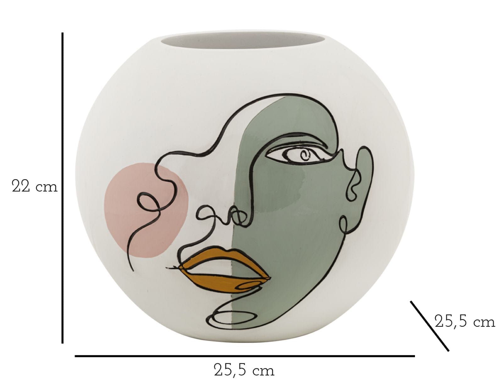Vaza decorativa din polirasina, Art -A- Multicolor, Ø25,5xH22 cm (5)