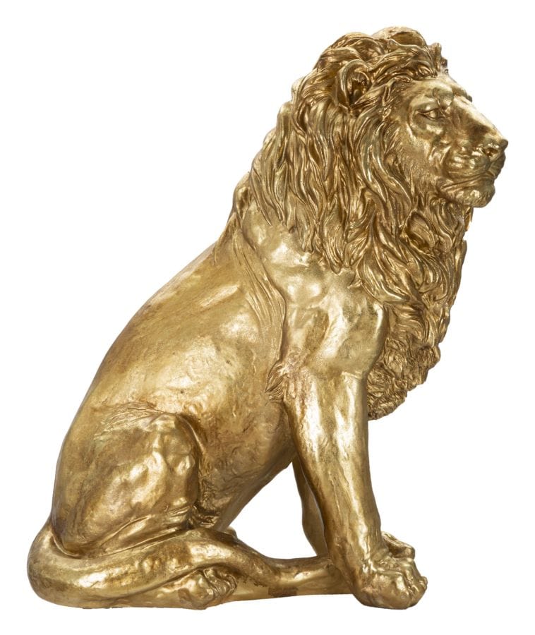 Decoratiune din polirasina, Lion Auriu, L67xl36,5xH80 cm (1)