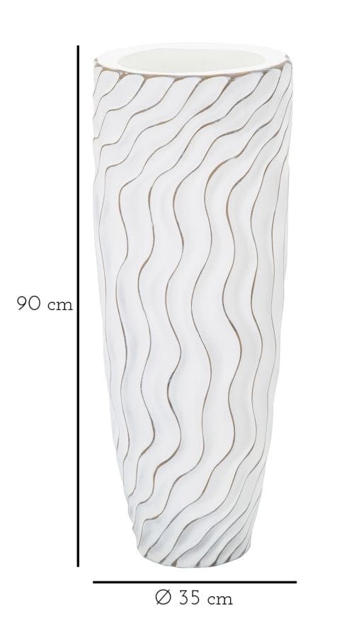 Vaza decorativa din polirasina, Wize Alb Antichizat, Ø35xH90 cm (6)
