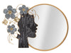 Decoratiune metalica de perete, cu oglinda, Woman Multicolor, l81,9xA7xH61 cm