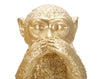 Set 3 decoratiuni din polirasina, Monkey Auriu, L13xl14xH19,5 cm (2)