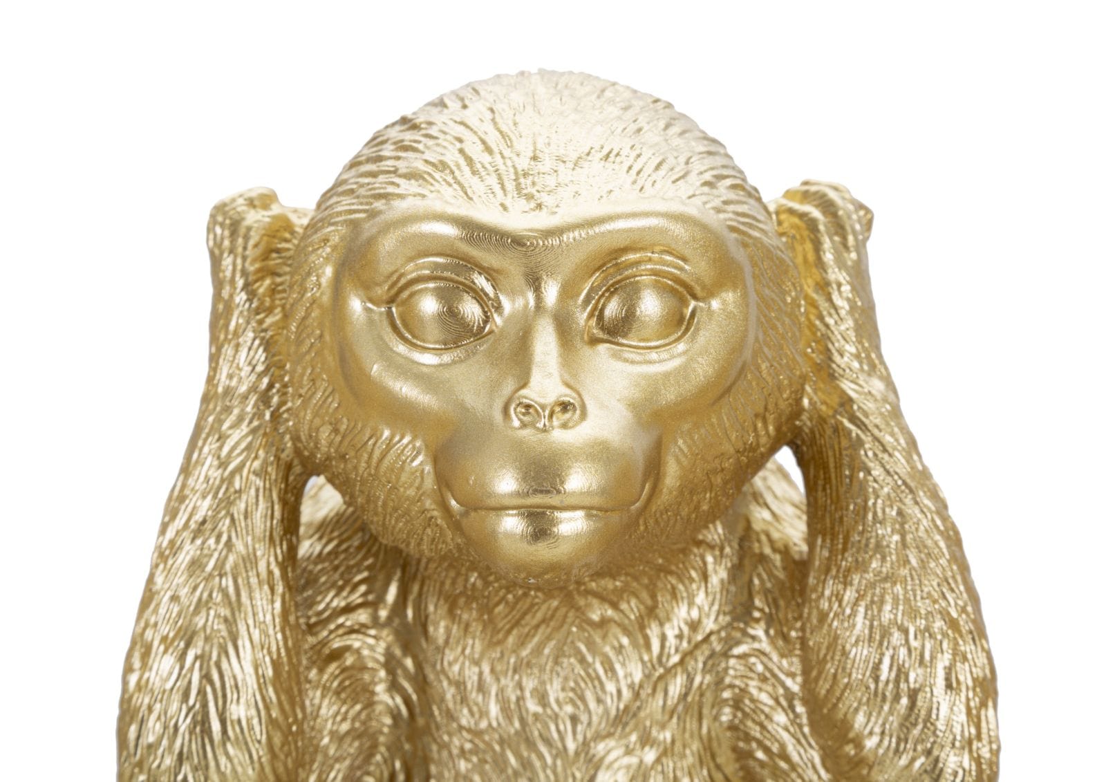 Set 3 decoratiuni din polirasina, Monkey Auriu, L13xl14xH19,5 cm (3)