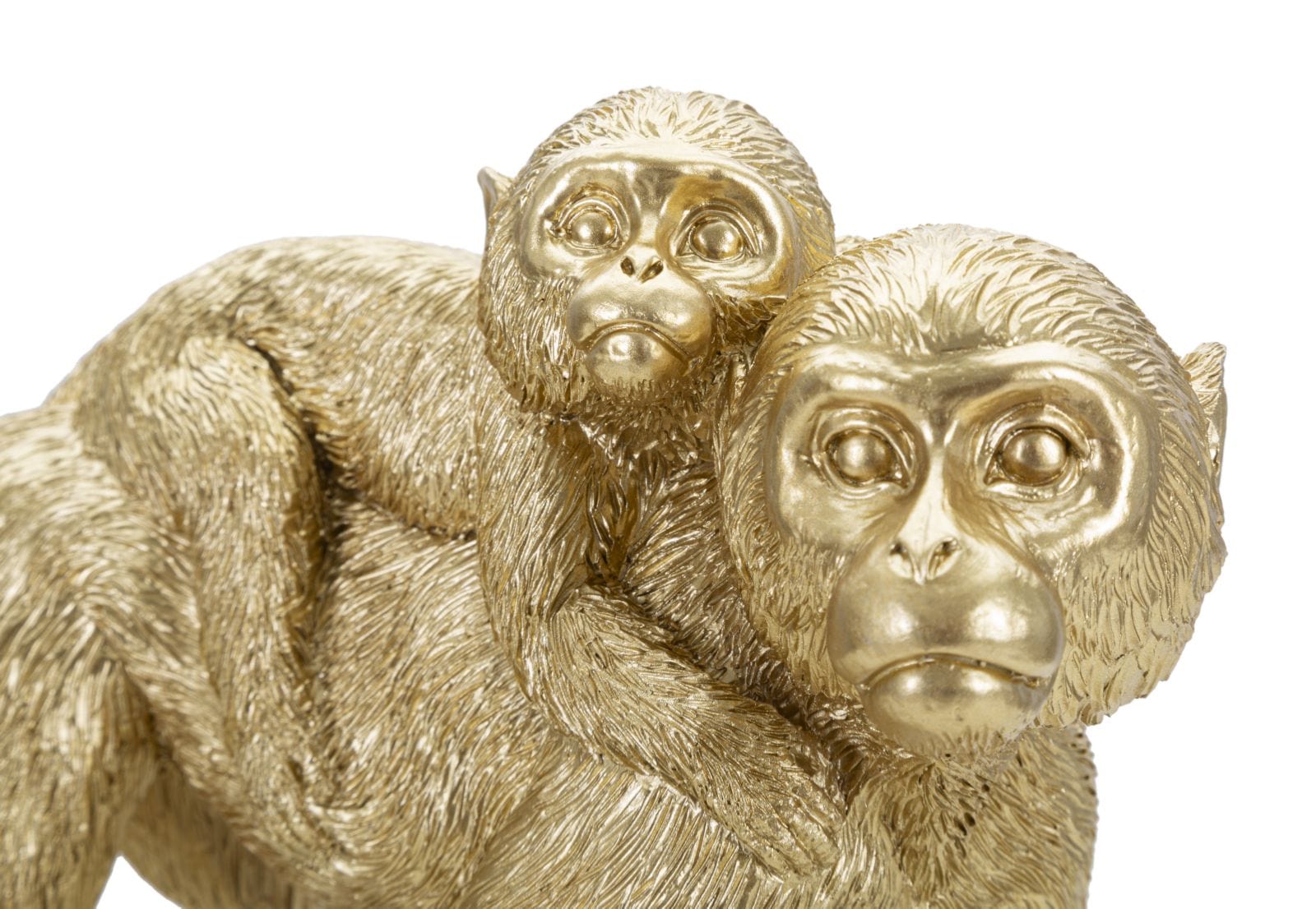 Decoratiune din polirasina, Monkey Mom Auriu, L29,5xl11,5xH18,5 cm (2)