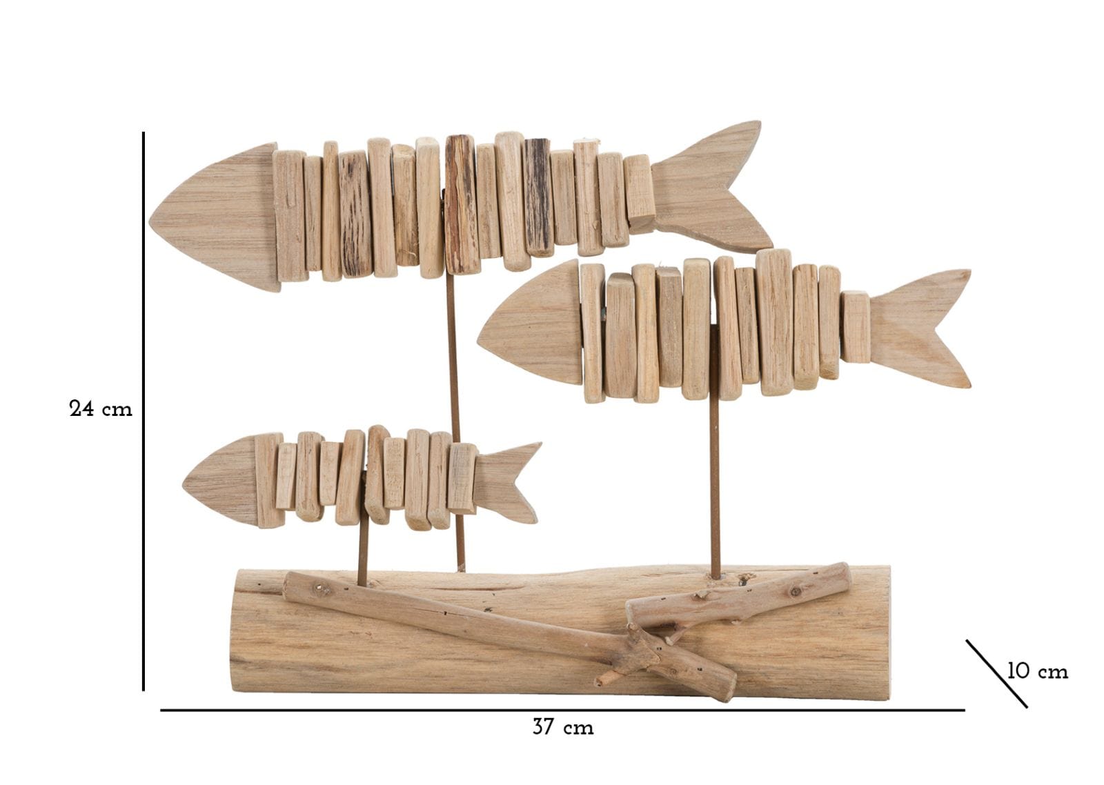 Decoratiune din lemn, Fish Nature Natural, L37xl10xH24 cm (6)
