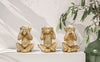 Set 3 decoratiuni din polirasina, Monkey Auriu, L13xl14xH19,5 cm (5)
