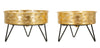 Set 2 suporturi ghivece din metal, Zanny Negru / Auriu, Ø20,5xH13 / Ø18xH13 cm