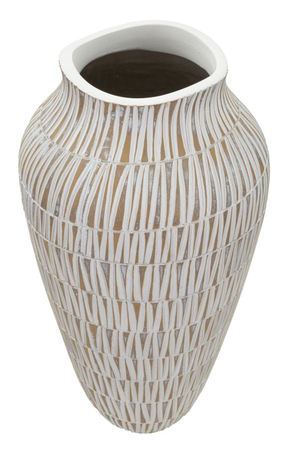 Vaza decorativa din polirasina, Stiky Auriu / Alb, Ø22xH44 cm (1)