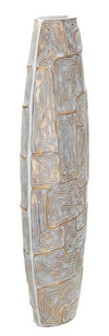 Vaza decorativa din polirasina, Eclips Tower Auriu / Alb, L25,5xl12,5xH69,5 cm (4)