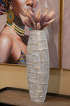 Vaza decorativa din polirasina, Eclips Tower Auriu / Alb, L25,5xl12,5xH69,5 cm (5)