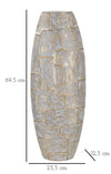 Vaza decorativa din polirasina, Eclips Tower Auriu / Alb, L25,5xl12,5xH69,5 cm (6)