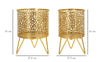 Set 2 suporturi ghivece din metal, Piny Auriu, Ø16xH20 / Ø13xH20 cm (5)