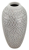 Vaza decorativa din polirasina, Wave Alb / Auriu, Ø21xH43 cm (1)