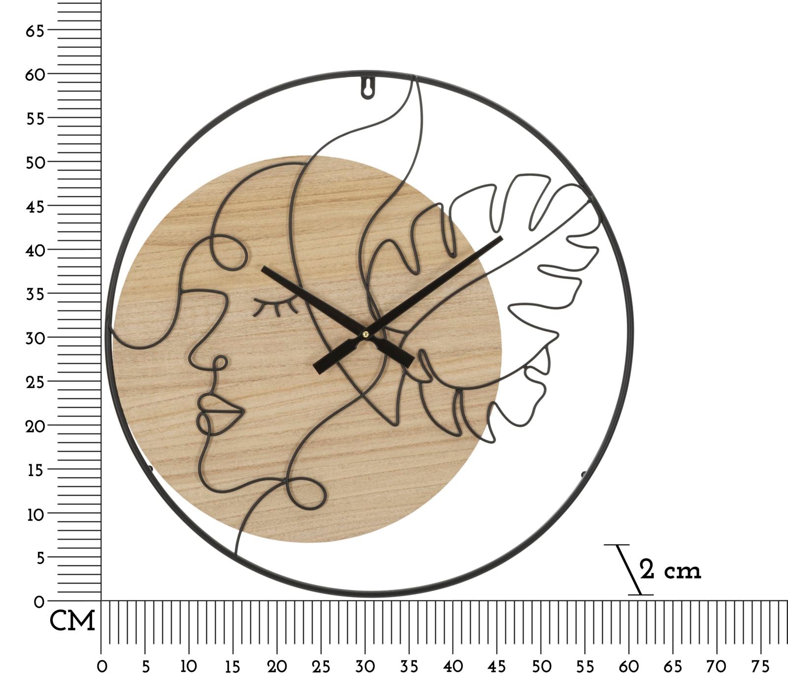 Ceas de perete Elegant -B- Negru / Maro, Ø60 cm (5)