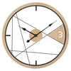 Ceas de perete Geometric Design Negru / Maro, Ø60 cm