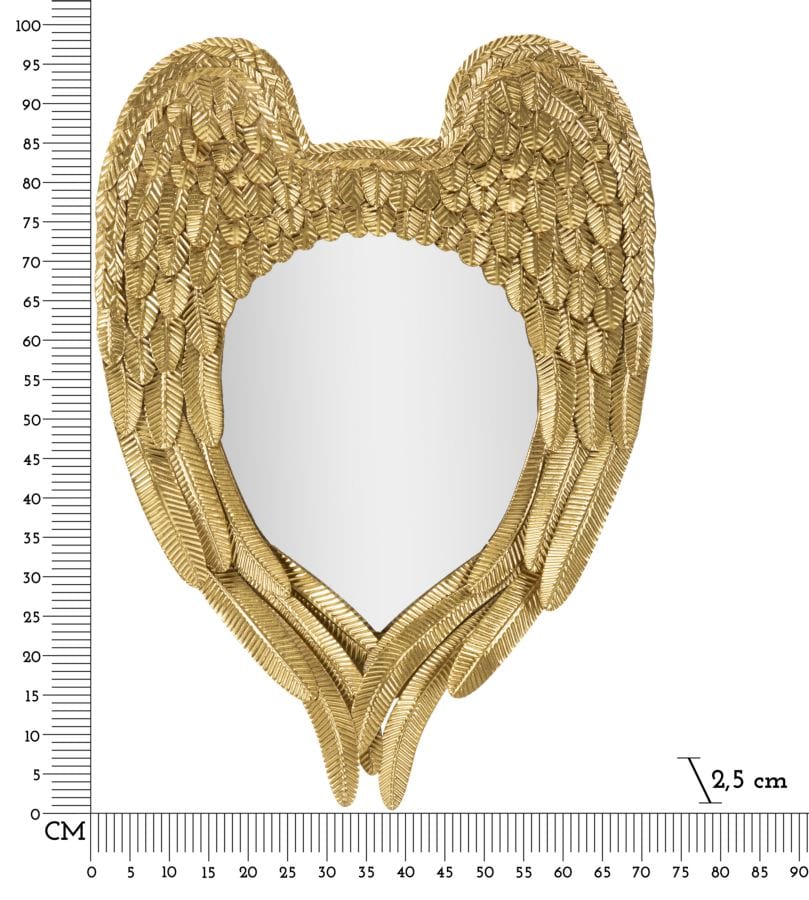 Oglinda decorativa din metal, Wings Auriu, l99xH72 cm (5)