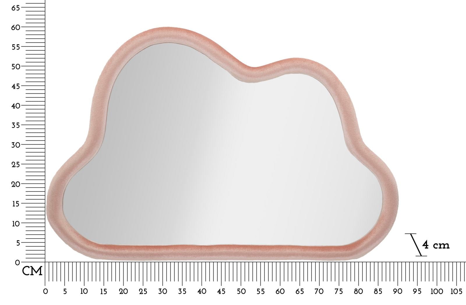 Oglinda decorativa din MDF, Cloud Roz, l90xH60 cm (5)