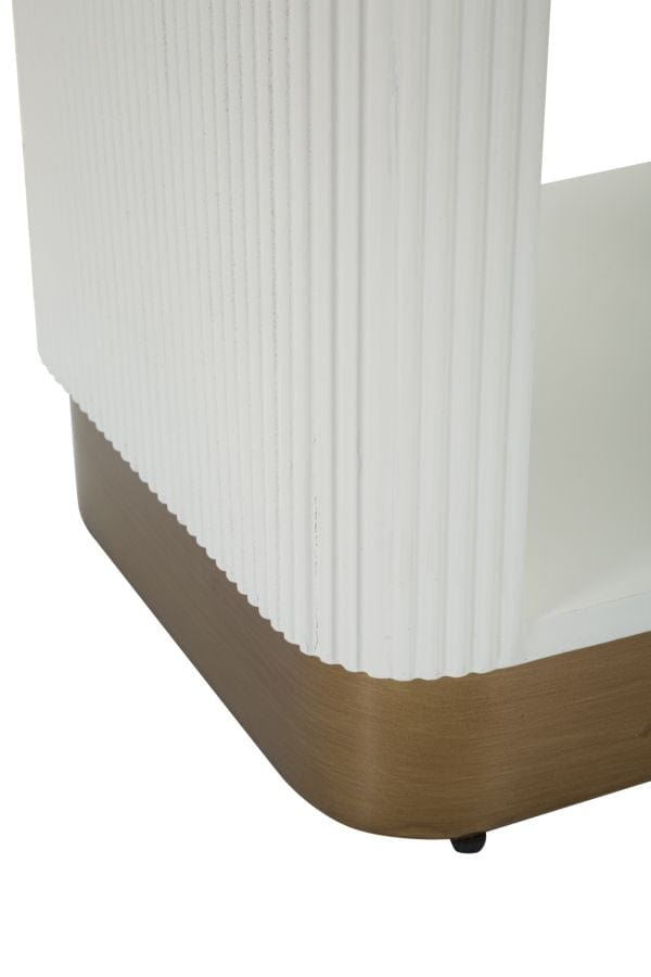 Noptiera din lemn, cu 1 sertar, Tolosa Alb / Maro / Auriu, l48xA40xH62 cm (6)
