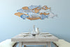 Decoratiune de perete din metal, Fish Sea Multicolor, l91xA3xH33,5 cm (4)