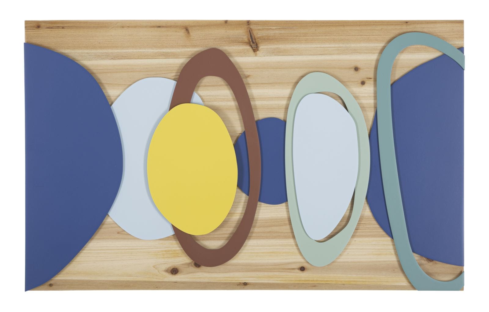 Decoratiune de perete din metal, Wood Color Multicolor, l80xA2,5xH50 cm