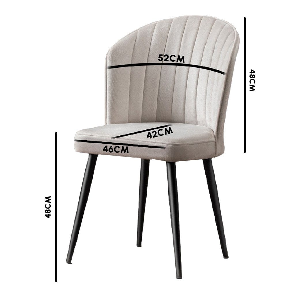 Set 4 scaune tapitate cu stofa si picioare din MDF, Rubi Gri / Negru, l52xA42xH85 cm (2)