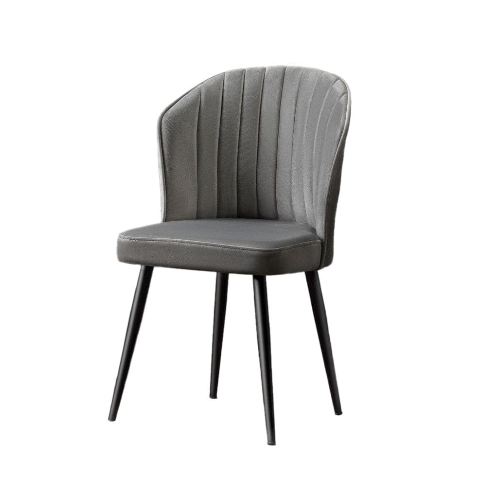 Set 4 scaune tapitate cu stofa si picioare din MDF, Rubi Gri / Negru, l52xA42xH85 cm (3)